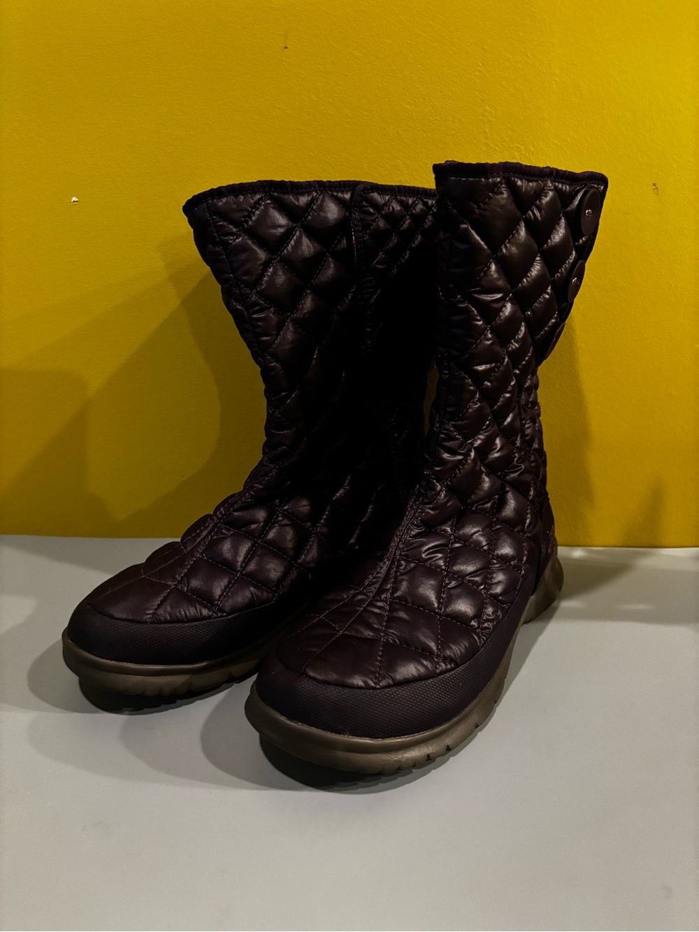 The North Face Quilted Mid-Calf Winter Boots in Dark Brown(HH)